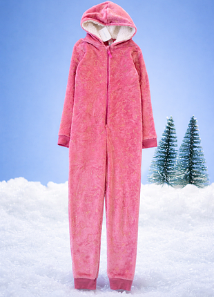 12-13 рок, primark. флисовый кигуруми, пижама на манжетах с золотыми единорогами. супер - теплый, м"какий пушистый комбинезон на манжетах. новый с