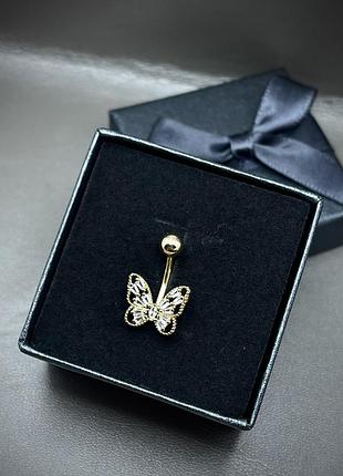 Пірсинг позолота з фіанітами