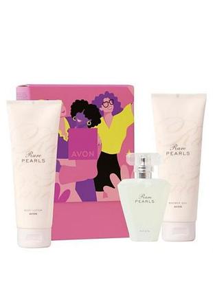 Набор avon rare pearls (edp/50ml + sh/gel/150ml + b/lot/150ml)