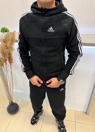 Мужской флисовый костюм с лампасами