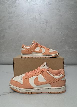 Кроссовки женские nike dunk low white/peach hj7673-003 оригинал 39 размер 25 см