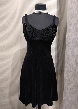 Женское вечернее праздничное бархатное платье франция