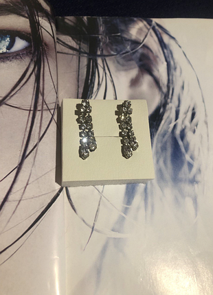 Вінтаж 70ті, чеські сережки-підвіски пусети, кристали, ідеальні, не носились!