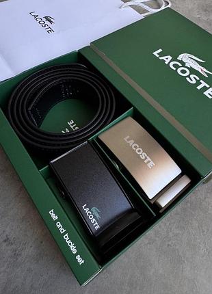 Кожаный ремень с двумя пряжками