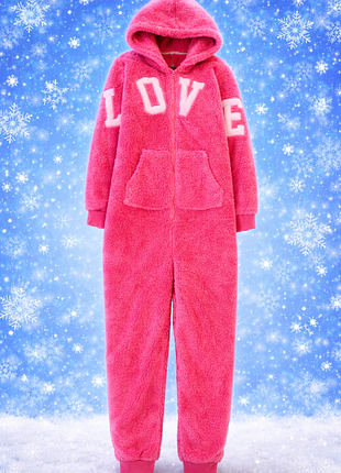 13-14 рок, george. флисовый кигуруми, пушистая пижама на манжетах. супер - теплый, мягкий пушистый комбинезон на манжетах. новый со всеми бирками!