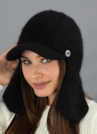 Шапка вушанка з ангори