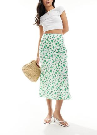 Юбка легкая миди в цветочный принт, размер xs
