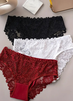 Набор кружевных трусиков, удобное дышащее эластичное белье