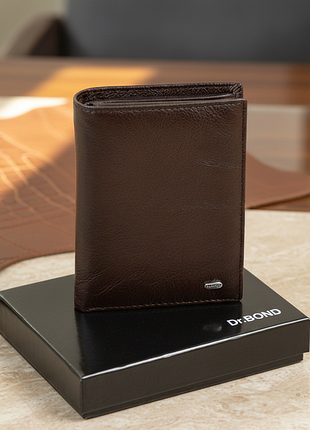 Кошелек мужской коричневый натуральная кожа код 456