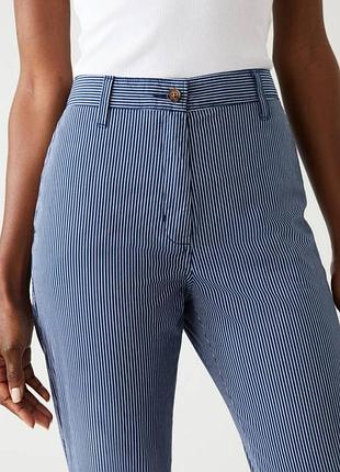 Подовжені котонові брюки-чінос marks&spencer, у смужку