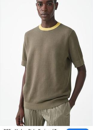 Трикотажна котонова футболка cos