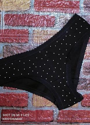 Арт.0613 трусики бразилиана хлопковые с кружевом от h&amp;m размер евро xs