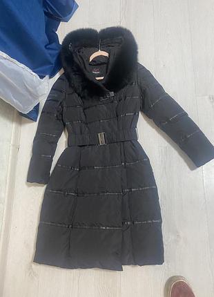 Новий натуральний пуховик з бірками хутро натуральне песець s,m