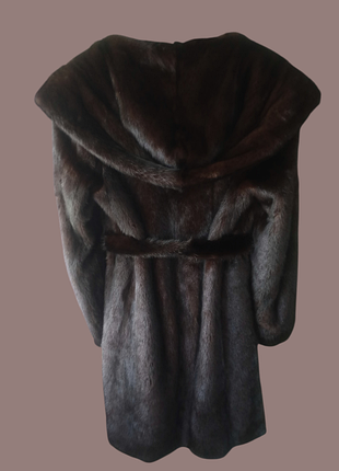 Длина 100см. норковая шуба с капюшоном