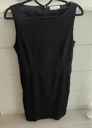 Платье праздничная черная с люрексом