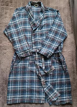 Мужской халат marks &amp; spencer фланелевый