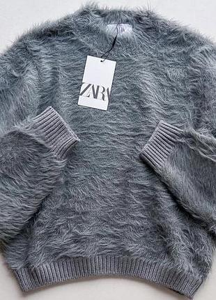 Кофта свитер zara зара детский пушистый новый с биркой для девушки подростков