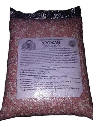 Тукосуміш урожай овощной фор. npk 17-17-17mgs 1кг тм украина