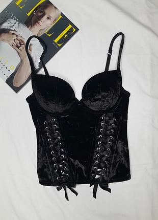 Шикарный велюровый корсет размер 70 а-в