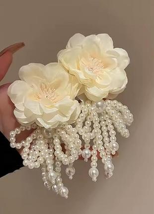 Бегемні обʼємні сережки квіти