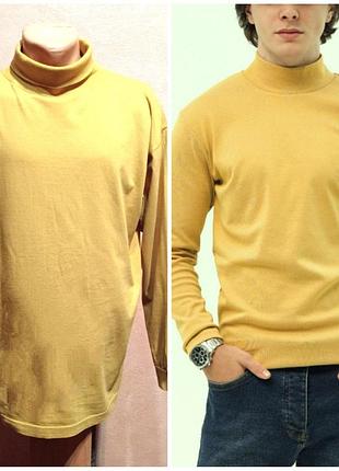 Отличный мужской гольф горчичного цвета, 100% хлопок (германия).