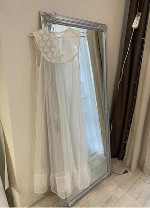 Винтажная прозрачная ночнушка платье винтаж комбинация ночная сорочка пеньюар пенюар для фотосессии будуар лолита