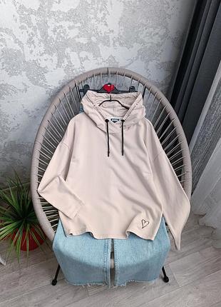 Худі світшот з капюшоном бежевий kenny s.