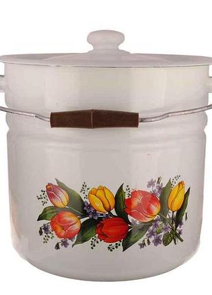 Ведро эм. 12л /2 с крышкой разное (i1224/2) тм idilia