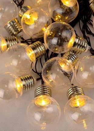 Гірлянда лампочки 40мм 12led теплий білий 5мперехідник 1364-07 тм китай