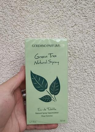 Женская туалетная вода gordano parfums green tree 50 мл – свежий зеленый аромат natural spray
