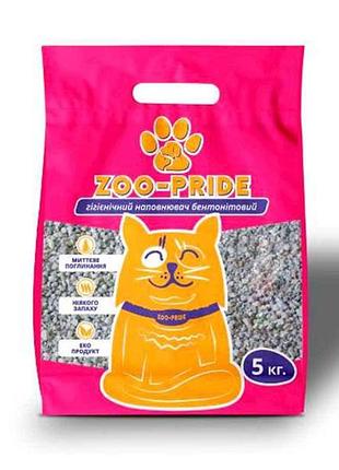 Наполнитель бентонитовый с ароматом лаванды средий 5кг тм zoo-pride