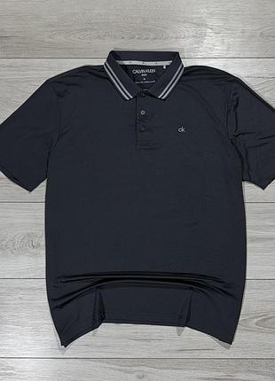 Футболка поло келвин клейн calvin klein golf gray темно серое, xl, оригинал