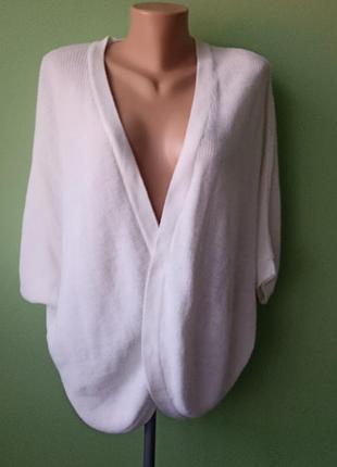 Белый кардиган-накидка miss selfridge с ажурной спинкой