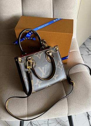 Шкіряна двостороння сумка тоут onthego 18см , 25см , 30см в канві  l