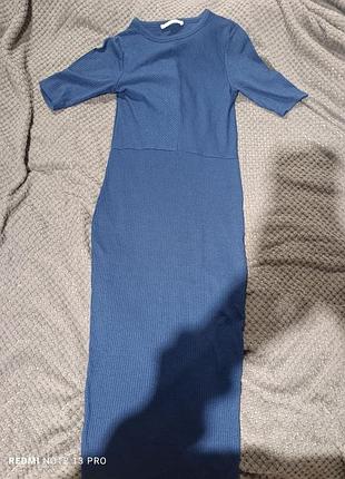 Синя сукня у рубчик pull&amp;bear