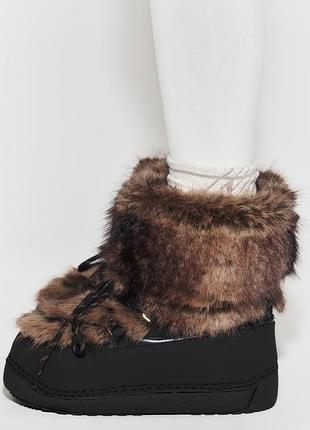 Черевики з комбінованим штучним хутром ski collection