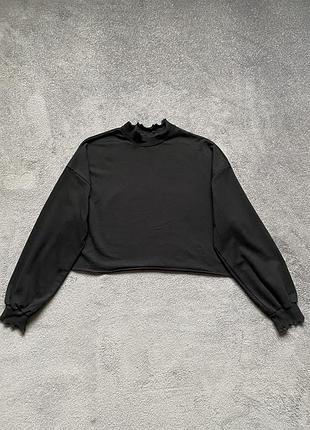 Свитшот черный оверсайз размер s от shein