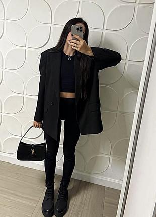 Чорний ідеальний оверсайз піджак пиджак asos жакет блайзер франк на підкладці батал