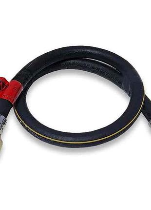 Шланг для газа 0,4м 1/2 резиновый черный в/в (мет.) тм nikiforoff