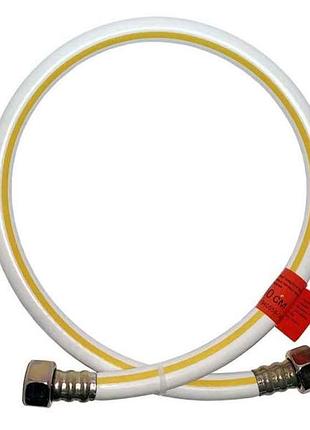 Шланг для газа 0,6м 1/2 пвх белый в/в(металл) тм nikiforoff