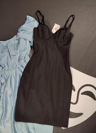Черное платье h&amp;m бюстье