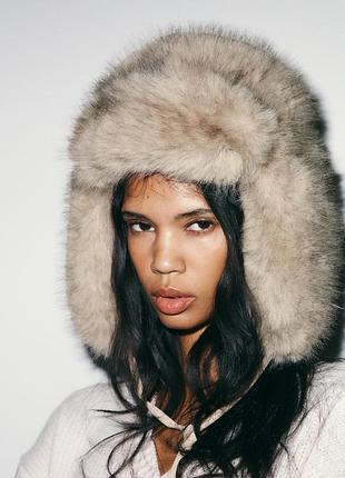 Шапка-авіатор зі штучного хутра