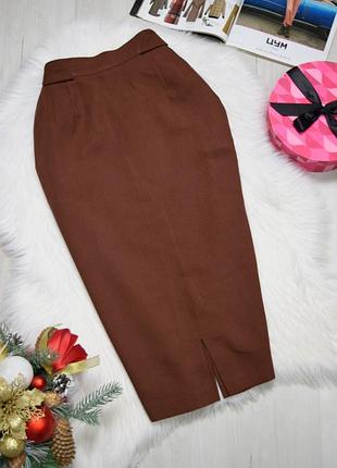 Премиум юбка basler миди, коричневая, классический крой