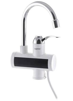 Водонагреватель проточный 3квт elw21-e, с индикатором темп., на мойку тм zerix