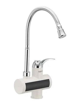 Водонагреватель проточный 3квт elw21-f, с рефлекторным изливом, на мойку тм zerix