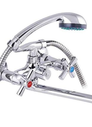 Змішувач для ванни настінний dmt-3-b 722 (короткий плоский вилив) тм zerix