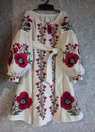 Вышиванка женская с маками одежда вышита для женщин платья вышиванка вышитая маками
