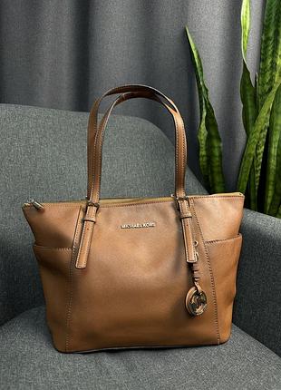 Оригінальна сумка шоппер michael kors jet set із сап'янової шкіри