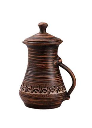 Компотник 1,5л ангоб с ручкой и крышкой тм этно керамика