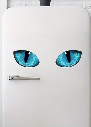 👁️ наклейка «глаза кошки» голубые — уф печать | 280×80 мм